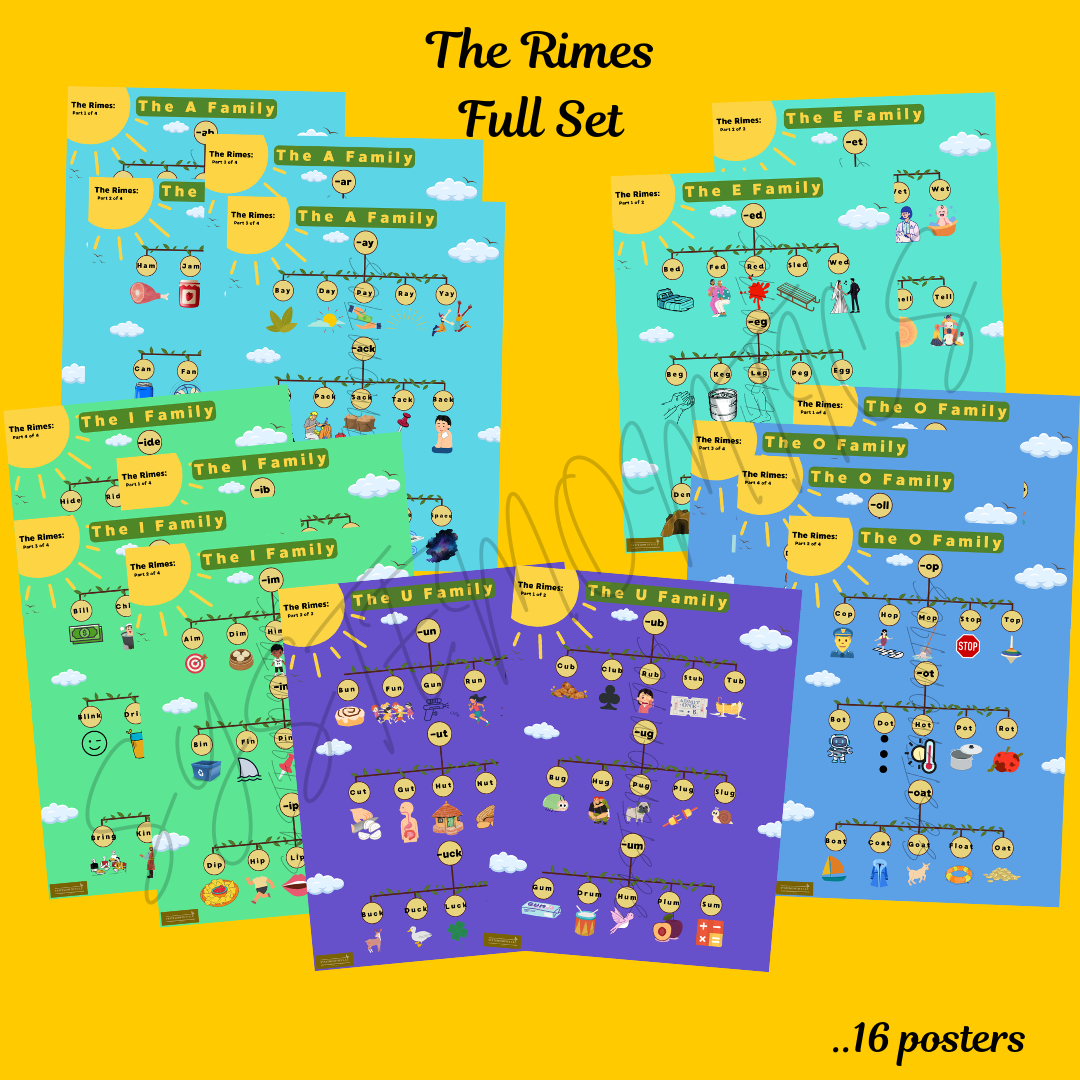 Rhyme with Rimes A-O Family Posters